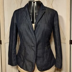 The Limited Dark Blue Denim Blazer
